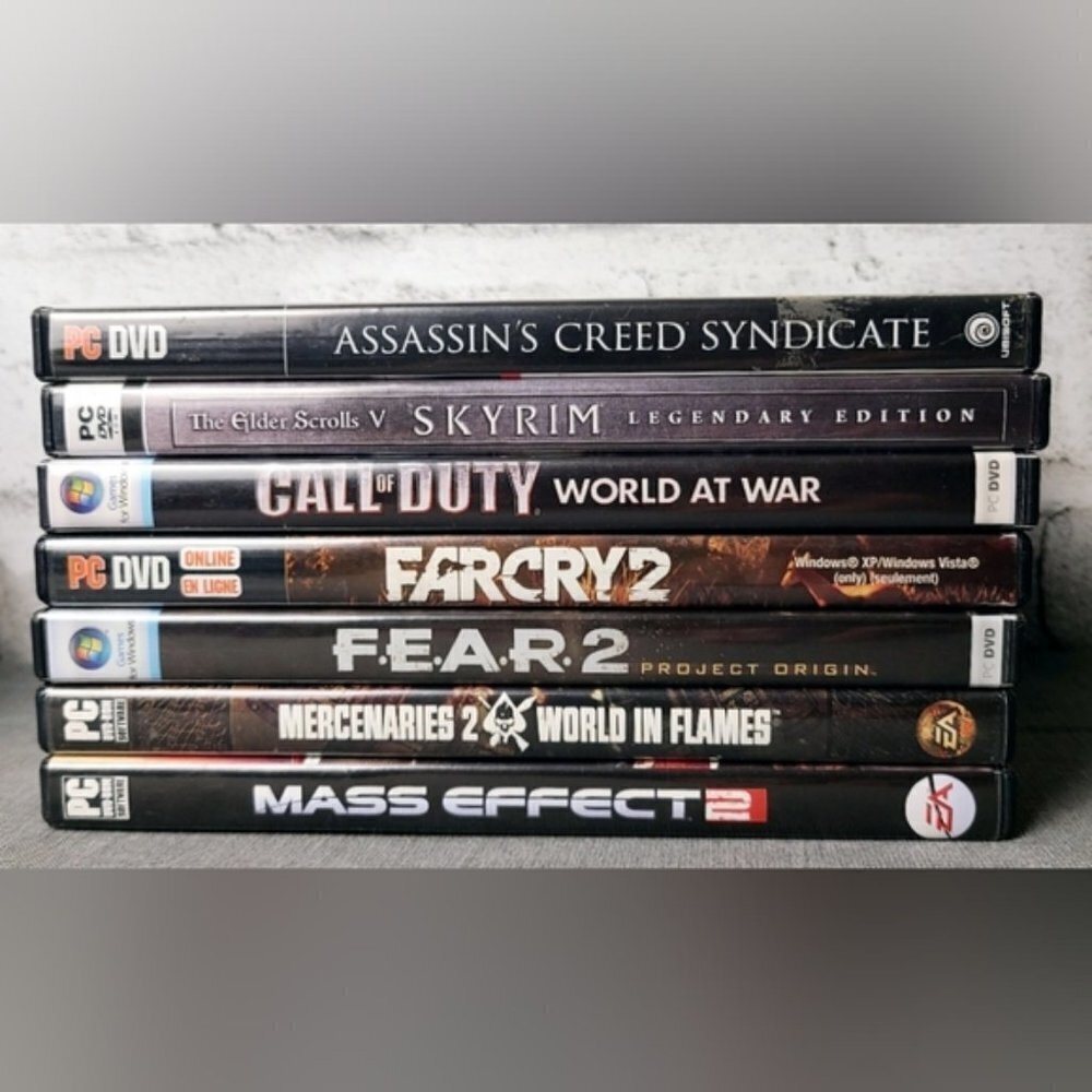 7 Mixed PC Games, Skyrim, Assassin's Creed, Call of Duty, Farcry, FEAR, + 2 More